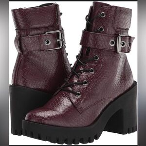 Madden Girl Coco Burgundy laced up boots